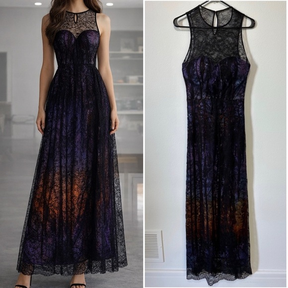 bebe Dresses & Skirts - Bebe Lace Overlay Maxi Dress - 4